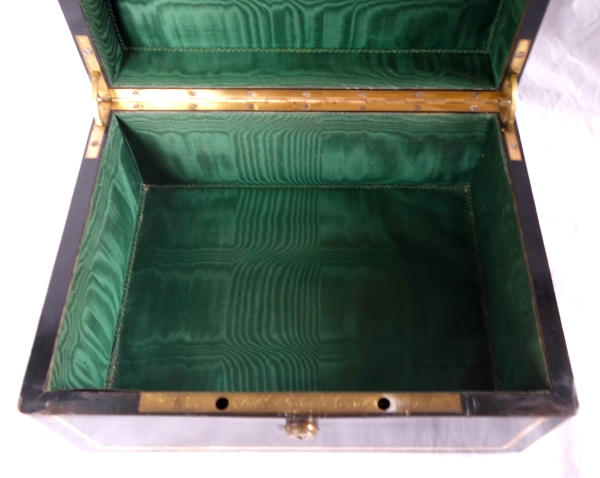 Grand coffret / cassette à bijoux en ébène - couronne de Comte - époque XIXe siècle vers 1850