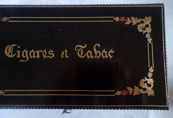 Napoleon III blackened wood and Boulle marquetry cigars box, 19th century