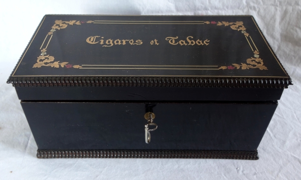 Napoleon III blackened wood and Boulle marquetry cigars box, 19th century