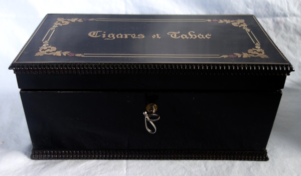 Napoleon III blackened wood and Boulle marquetry cigars box, 19th century