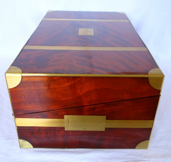 Empire solid mahogany writing case, early 19th century