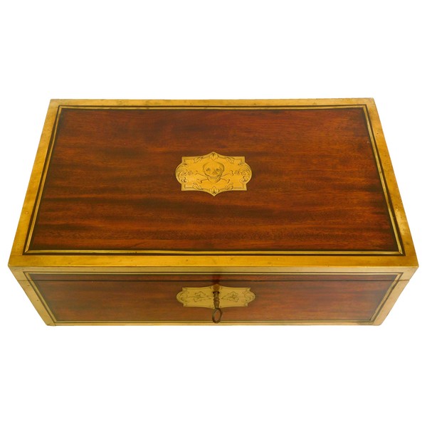 Pirate / navy officer mahogany casket, 19th century English production