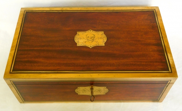 Pirate / navy officer mahogany casket, 19th century English production