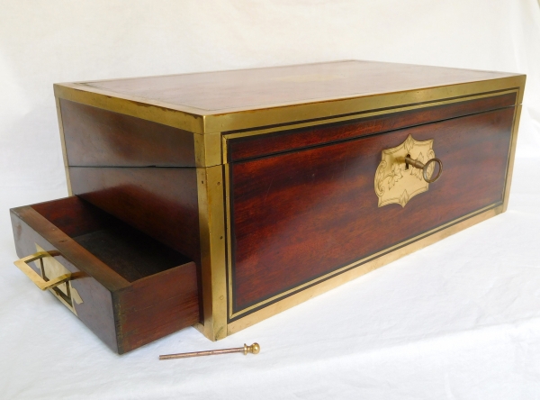 Pirate / navy officer mahogany casket, 19th century English production