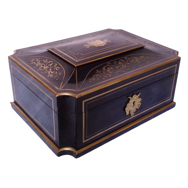 Large Boulle marquetry jewelry box, Napoleon III period, 19th century circa 1860