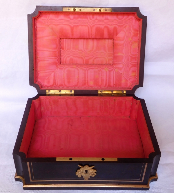 Large Boulle marquetry jewelry box, Napoleon III period, 19th century circa 1860