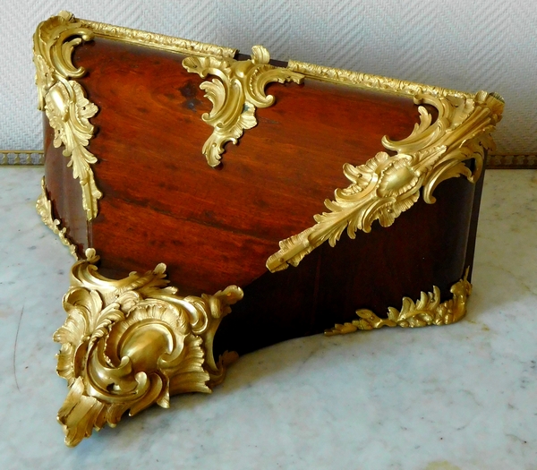 Nicolas Jean Marchand : console de cartel d'époque Louis XV acajou & bronze doré - Estampillée