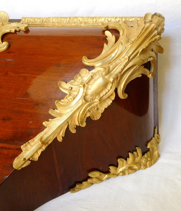 Nicolas Jean Marchand : console de cartel d'époque Louis XV acajou & bronze doré - Estampillée