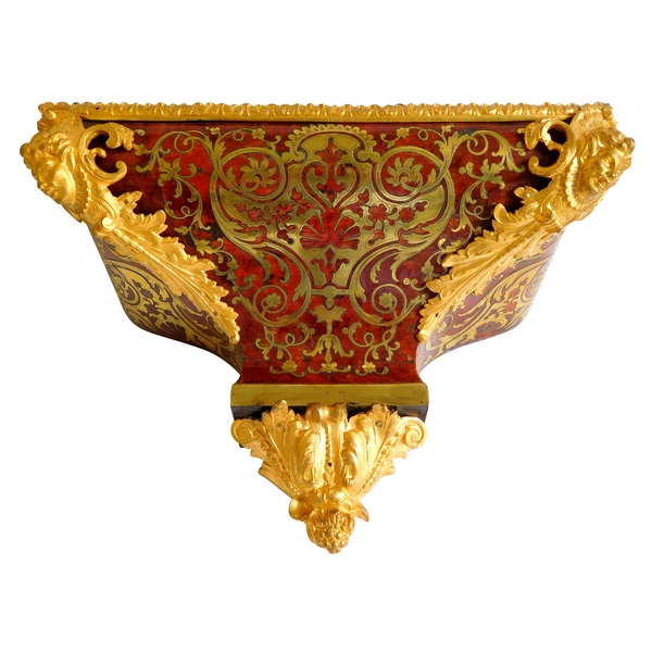 Console de cartel en marqueterie Boulle écaille de tortue de style Régence