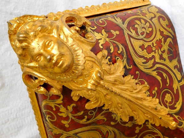 Boulle marquetry clock console, Regency style, mid 19th century production