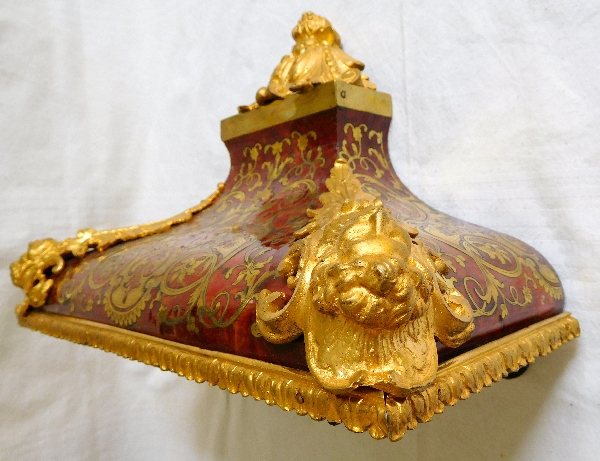 Boulle marquetry clock console, Regency style, mid 19th century production