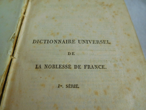 French nobility dictionnary - 19th century - 1820