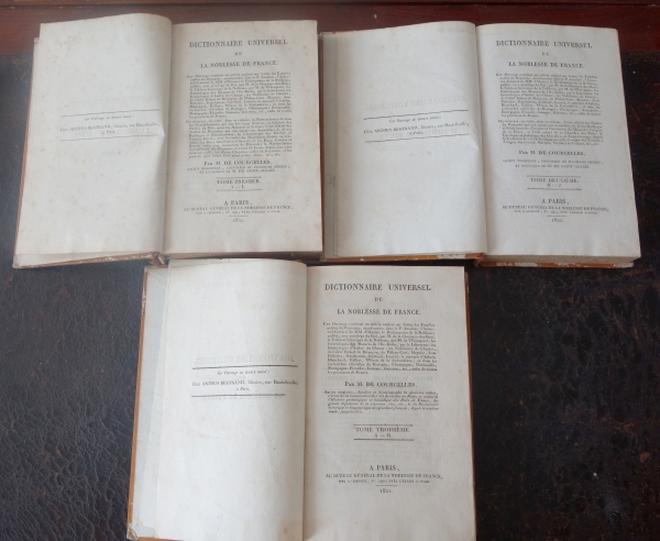 Héraldique : dictionnaire universel de la noblesse de France par Courcelles - 1820