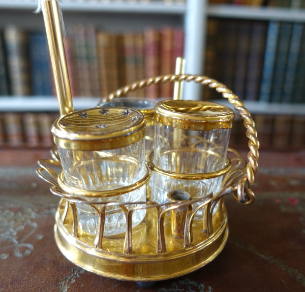 Empire ormolu and Le Creusot crystal inkwell - 19th century circa 1830 - 1840