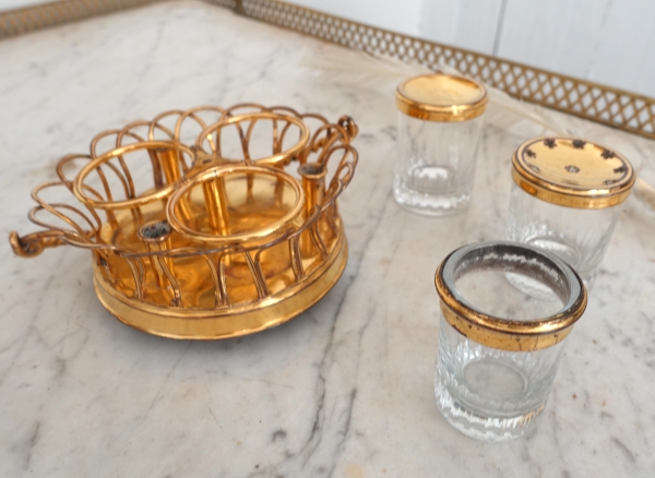 Empire ormolu and Le Creusot crystal inkwell - 19th century circa 1830 - 1840