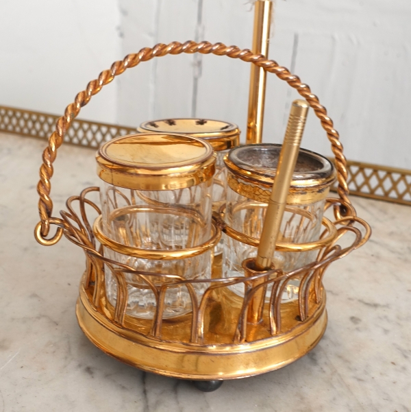 Empire ormolu and Le Creusot crystal inkwell - 19th century circa 1830 - 1840