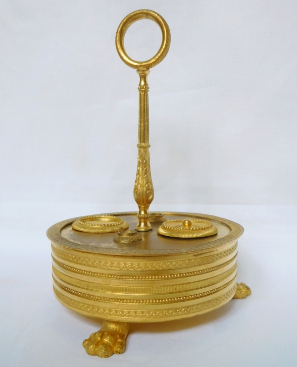 Empire ormolu inkwell, early 19th century production circa 1810 - 1820