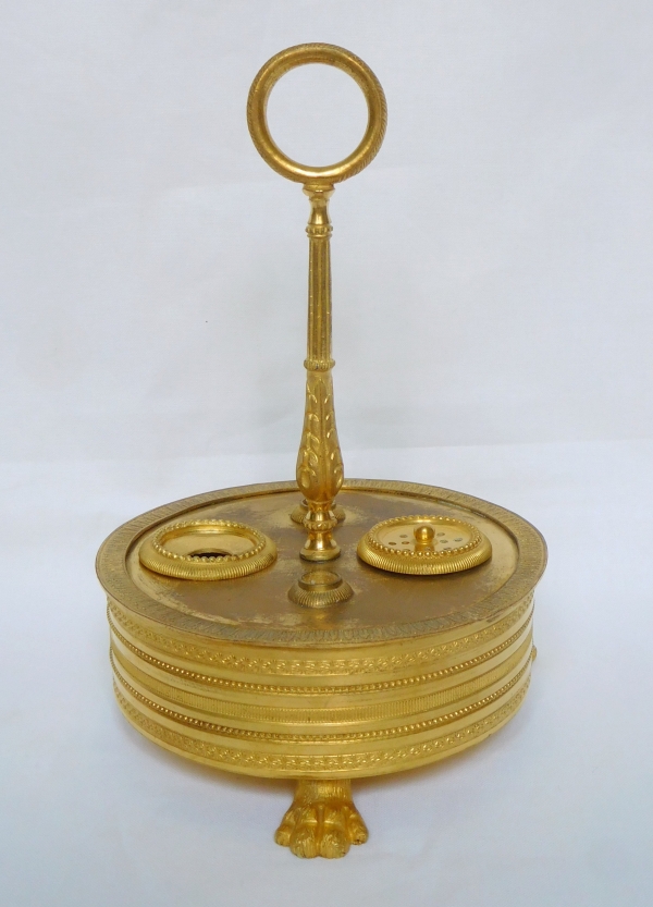 Empire ormolu inkwell, early 19th century production circa 1810 - 1820