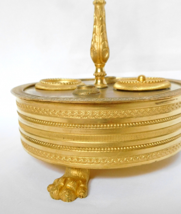 Empire ormolu inkwell, early 19th century production circa 1810 - 1820