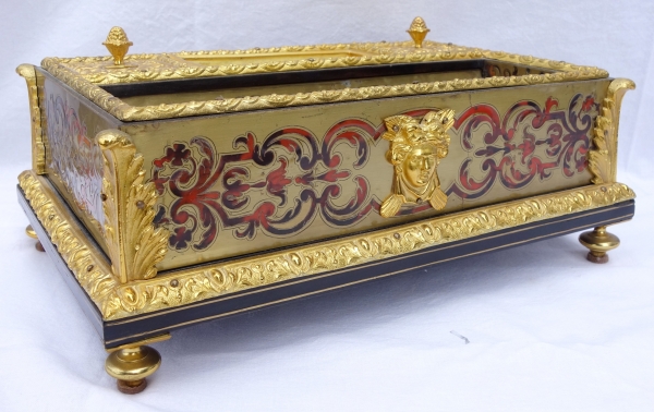 Louis XIV style inkwell - Boulle marquetry and ormolu - mid 19th century circa 1850