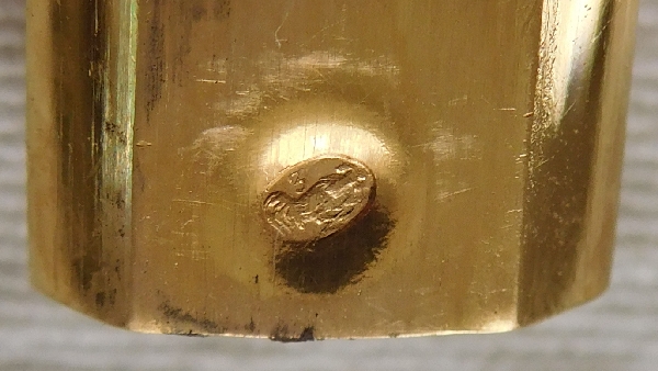 Etui à cire - cachet en or massif 18 carats, poinçon Coq de Paris, époque Empire - 18g