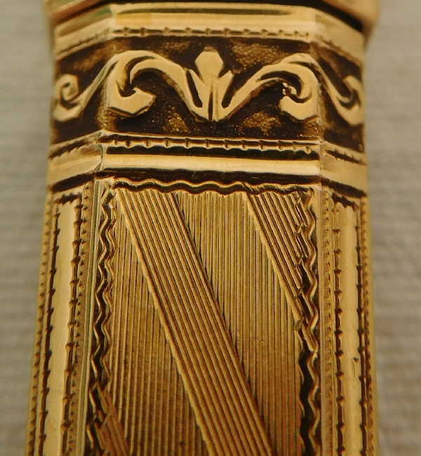 Sterling gold wax box and seal, 18 carats, Empire production - 18th century / early 19th century - 18g