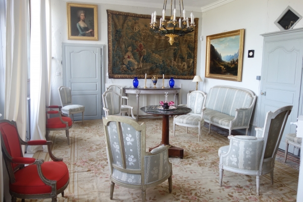 Large Louis XVI style Aubusson rug, 19th century - Napoleon III production - 530cm x 360cm