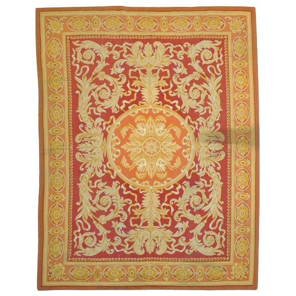Empire style Aubusson carpet, 19th century - Napoleon III production - 350cm x 260cm