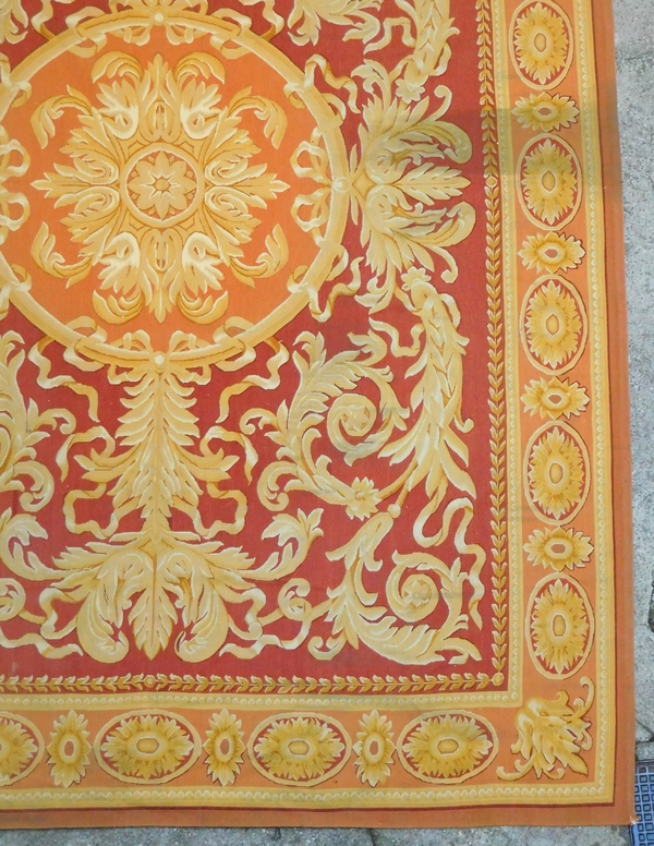 Empire style Aubusson carpet, 19th century - Napoleon III production - 350cm x 260cm