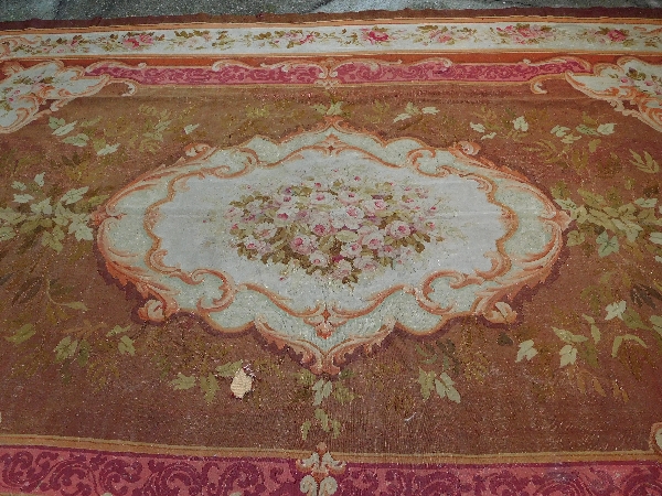 Grand tapis d'Aubusson de style Louis XV, époque XIXe Napoléon III - 447cm X 302cm