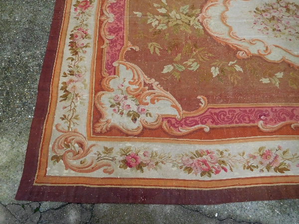 Large Louis XV style Aubusson carpet, 19th century - Napoleon III production - 447 X 302cm