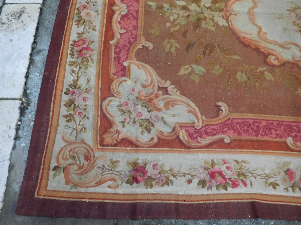 Grand tapis d'Aubusson de style Louis XV, époque XIXe Napoléon III - 447cm X 302cm