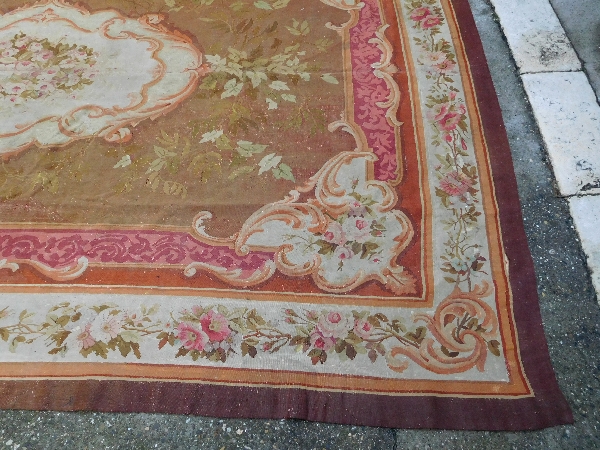 Large Louis XV style Aubusson carpet, 19th century - Napoleon III production - 447 X 302cm