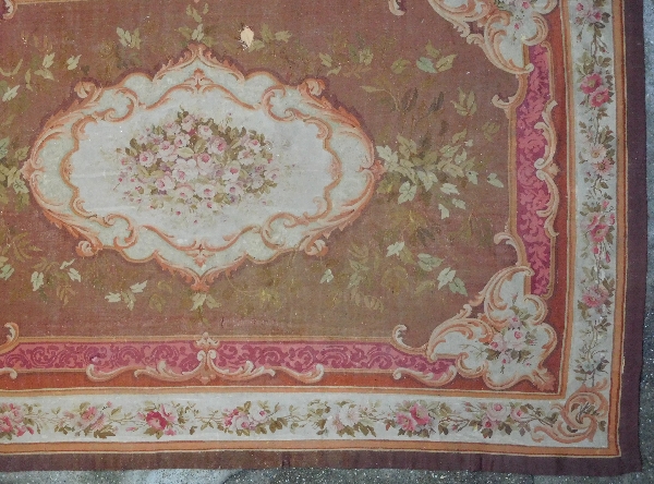 Large Louis XV style Aubusson carpet, 19th century - Napoleon III production - 447 X 302cm