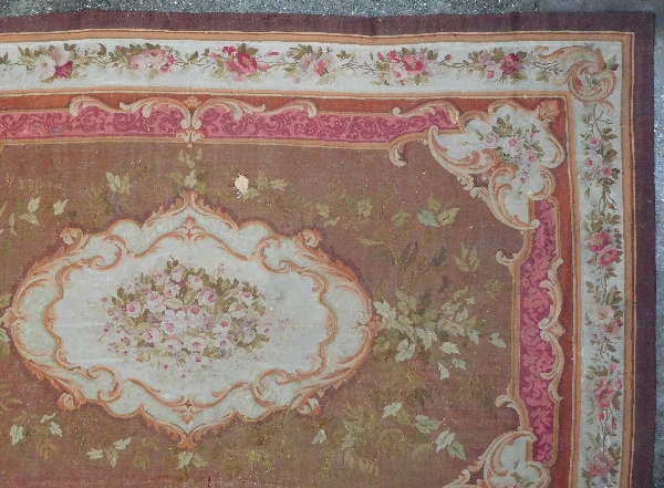 Grand tapis d'Aubusson de style Louis XV, époque XIXe Napoléon III - 447cm X 302cm