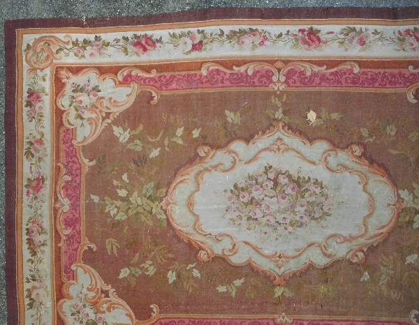 Large Louis XV style Aubusson carpet, 19th century - Napoleon III production - 447 X 302cm