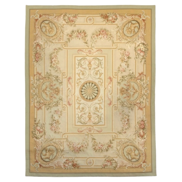 Large Empire style Aubusson carpet - 240cm x 305cm