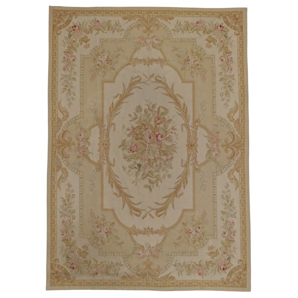 Large Louis XVI style Aubusson rug, 19th century - Napoleon III production - 436cm x 301cm