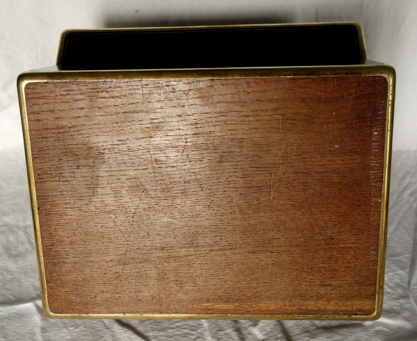 Ebony and brass jewelry box, crown of Marquis, 19th century