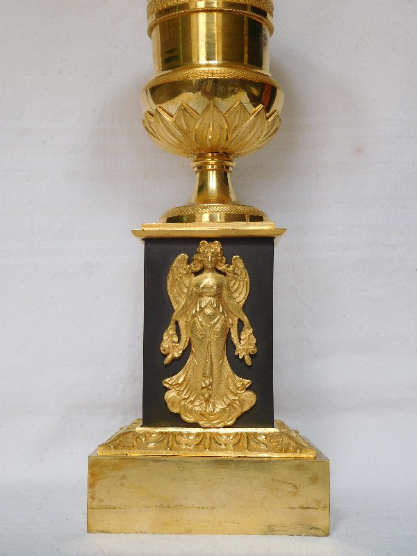 Empire ormolu and patinated bronze ornemental urn / vase / cassolette - France circa 1810
