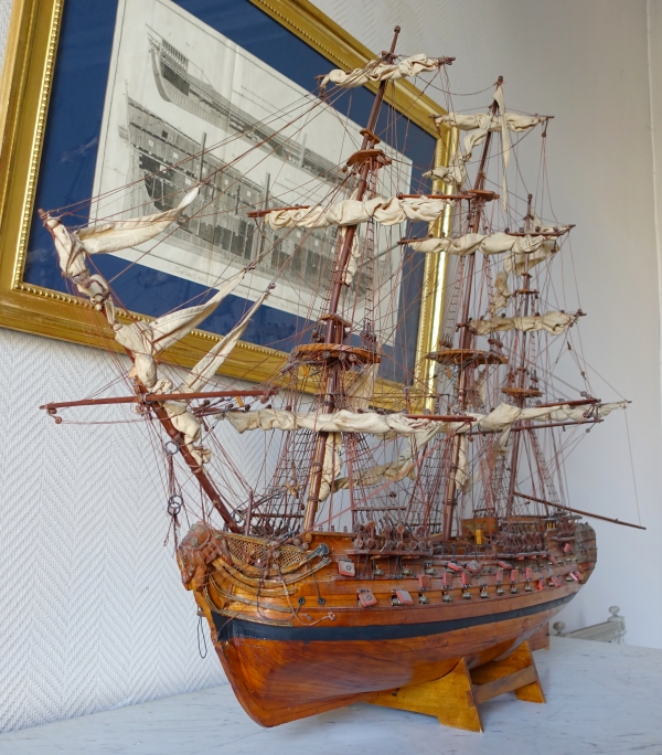 Ship Le Superbe wood model - marine collector - 100cm x 84cm