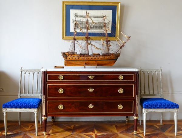 Ship Le Superbe wood model - marine collector - 100cm x 84cm