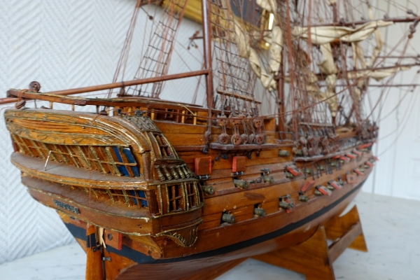 Ship Le Superbe wood model - marine collector - 100cm x 84cm