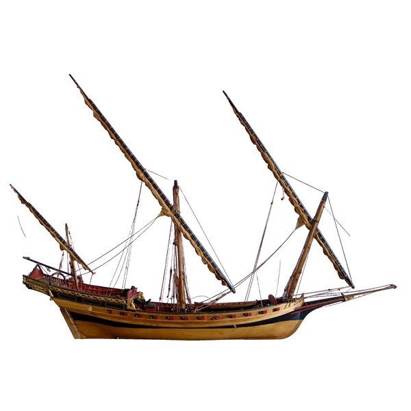 Wood vessel model - 24 cannons - le Requin 1750