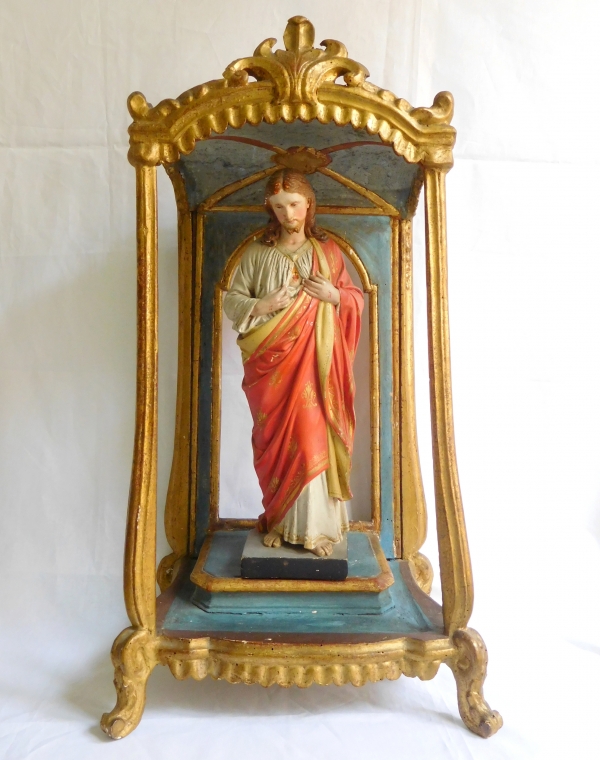 Gilt wood niche for a statue, 18th century Italian production