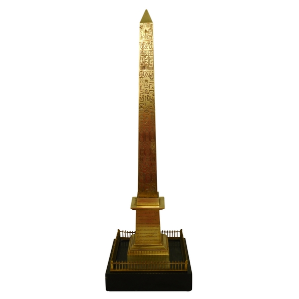 Concorde's square Luxor obelisk - bronze and marble scale model - mid 19th century