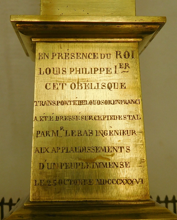 Obélisque de Louxor à La Concorde - réduction en bronze et marbre d'époque milieu XIXe siècle