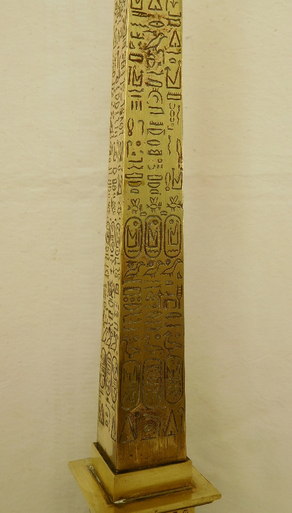 Concorde's square Luxor obelisk - bronze and marble scale model - mid 19th century