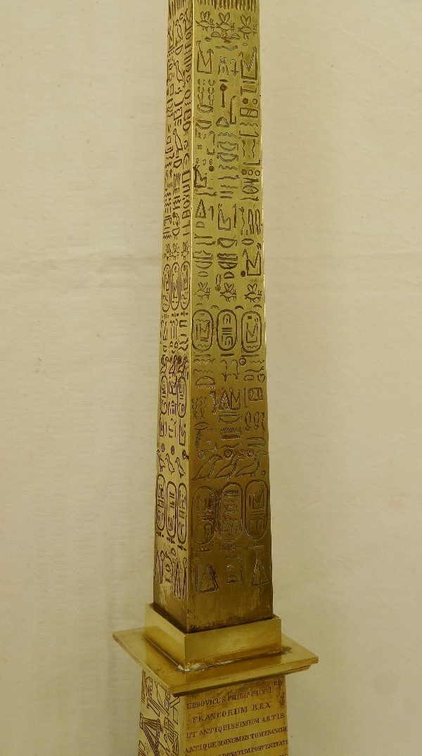 Concorde's square Luxor obelisk - bronze and marble scale model - mid 19th century