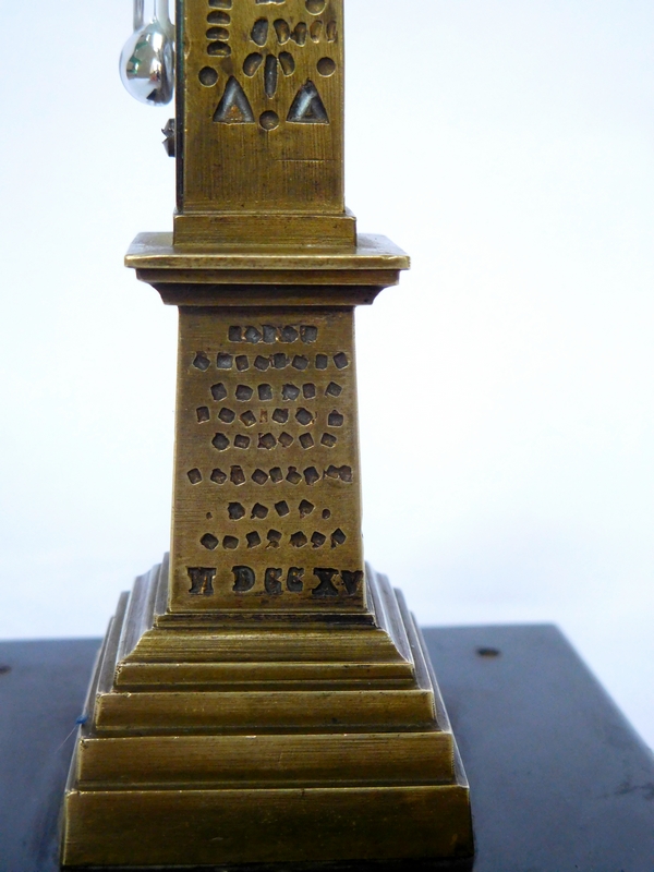 La Concorde Louxor bronze and marble obelisk, 19th century